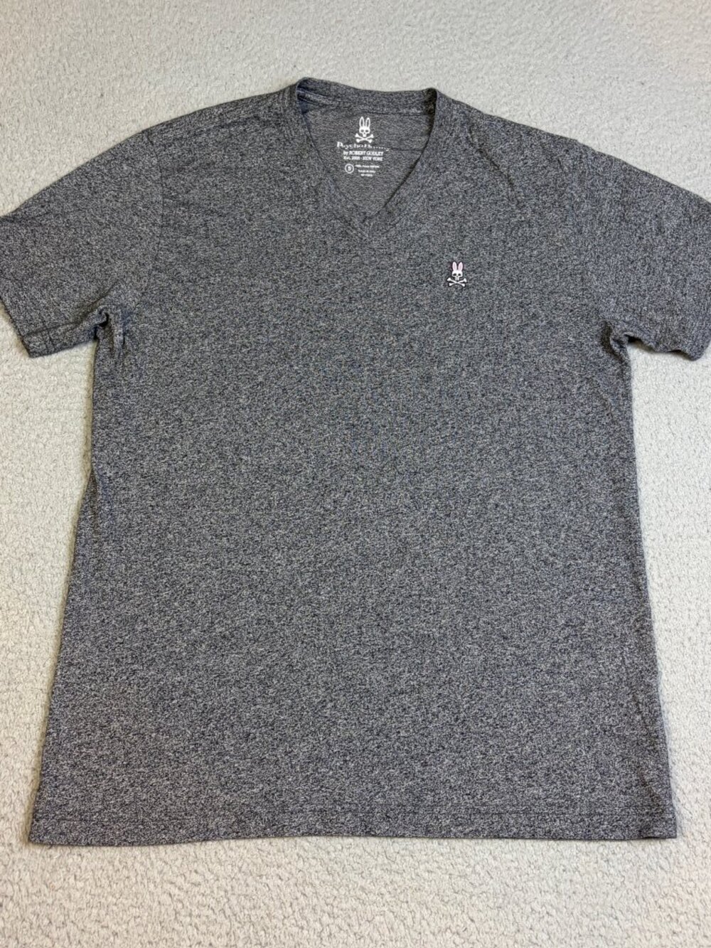 Psycho Bunny T-shirt Men's Size 5 (Medium) Gray Pima Cotton V-Neck Casual